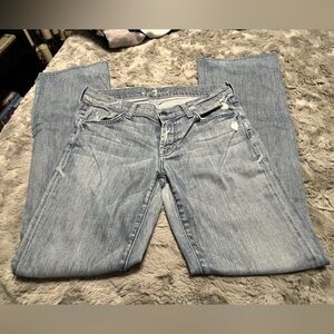 7 For All Mankind Light Wash Distressed Jeans